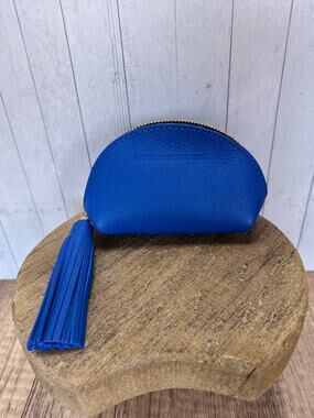 Portland Leather Taco Tassel Pouch SKYDIVE Blue Makeup Bag FAST SHIP NEW!
